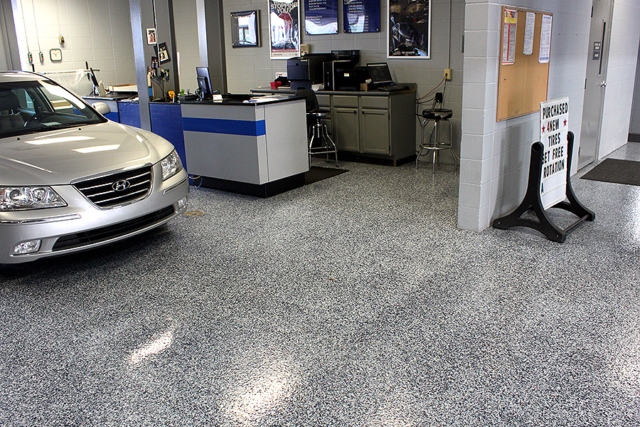 Auto Dealership – Paint Flake Floor System